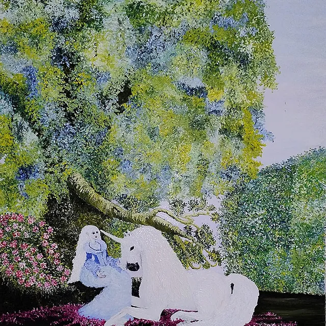 The Lady and the Unicorn by Malouca Metthe Agerbo 60x80 cm